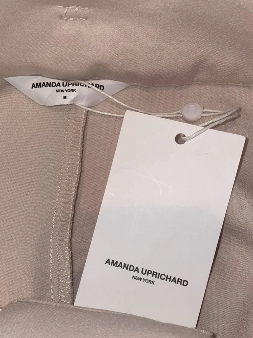 New! Amanda Uprichard Blythe High Waist Wide Leg Buckle Pants Bone 🤍 Medium NWT!